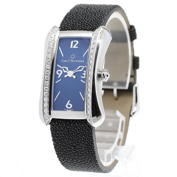 CARL F.BUCHERER Alaclea 10701.08 Diamond Bezel black Dial Quartz Ladies_846796 - Picture 1 of 6
